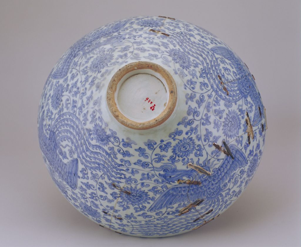 图片[4]-Blue and white phoenix flower bowl (water bowl)-China Archive